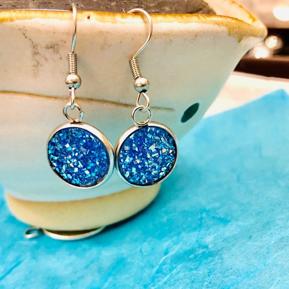 Cute Earrings Glitter Earrings Opal Glitter Teardrop Earrings Dangle Earrings Drop Earrings